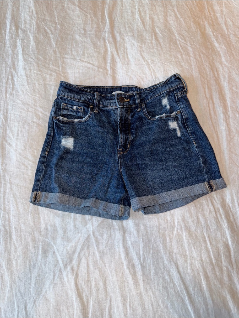 Old Navy Dark Blue Rolled-Hem Denim Shorts